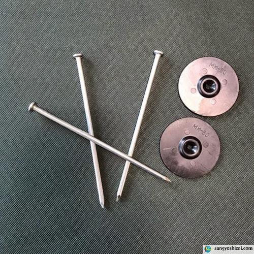 大頭釘 黒丸付き 長さ15cm 太さ5mm 200個入/CS 黒丸釘 押さえピン 押さえ釘 デカピン パッドセット 防草シート 農用シート 除草シート 人工芝 造園 ガーデニング | ブランド登録なし | 01