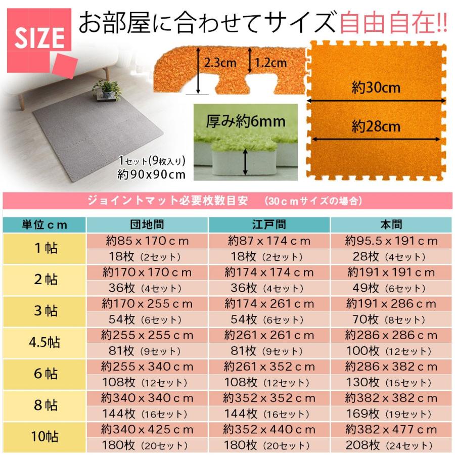 洗える ジョイントマット 30 30cm 9枚セット タイル ラグ ホットカーペット 床暖房対応 子ども 赤ちゃん Nf カノン ショッピング ストアー 通販 Yahoo ショッピング