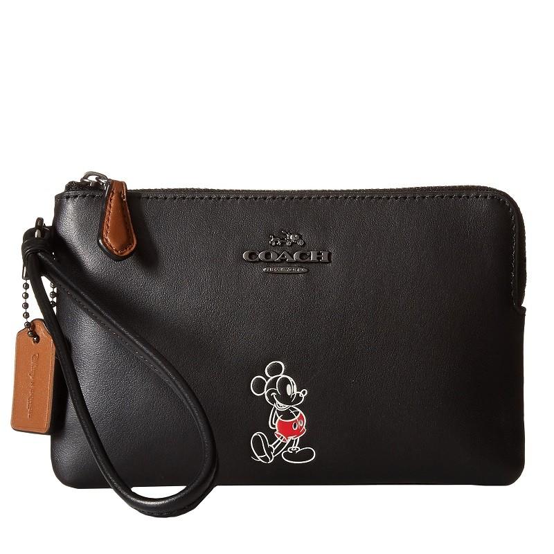 新春福袋21 コーチ b ブラック レザー カーフ リストレット ジップ コーナー ミッキー ボクシード 16新作 Coach エディション リミテッド コーチ ディズニー リストレット マウス ミッキー ブティック商品 財布