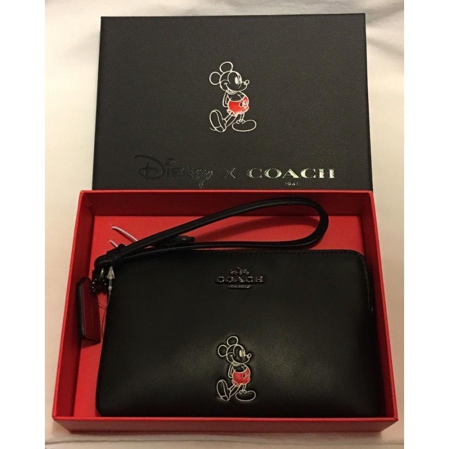 新春福袋21 コーチ b ブラック レザー カーフ リストレット ジップ コーナー ミッキー ボクシード 16新作 Coach エディション リミテッド コーチ ディズニー リストレット マウス ミッキー ブティック商品 財布