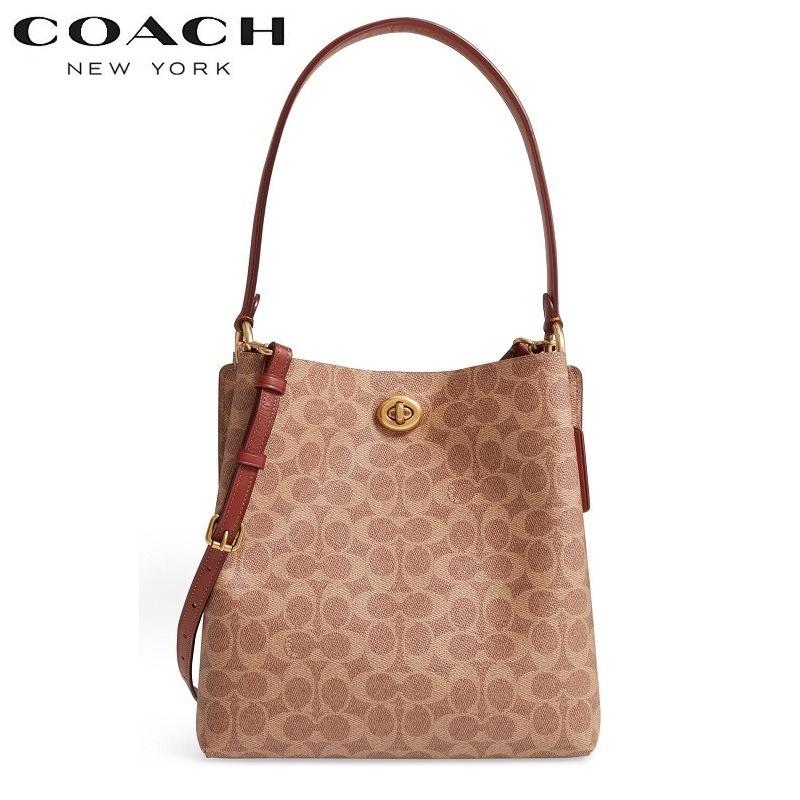 コーチ COACH 新作セール 2way バッグ ショルダーバッグ ブティックライン チャーリー バケット バッグ シグネチャー キャンバス　タン ラスト｜kanonstory