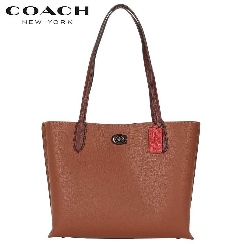 新作セール COACH コーチ トートバック ショルダーバッグ ウィロウ トート カラーブロック ウィズ シグネチャー キャンバス インテリア