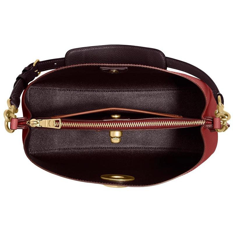 コーチ COACH バッグ 新作 2way ショルダーバック ウィロウ ショルダー バッグ カラーブロック ブリック レッド マルチ 正規品の画像