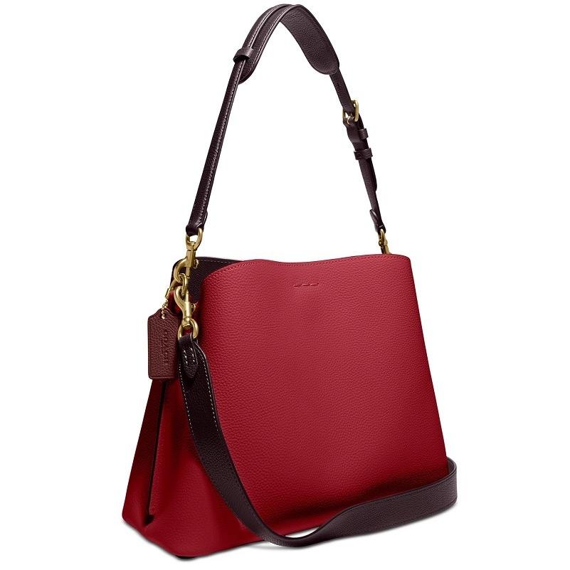 COACH コーチ バッグ 新作 2way ショルダーバッグ  ウィロウ ショルダー バッグ カラーブロック ブリック レッド マルチ 正規品の画像