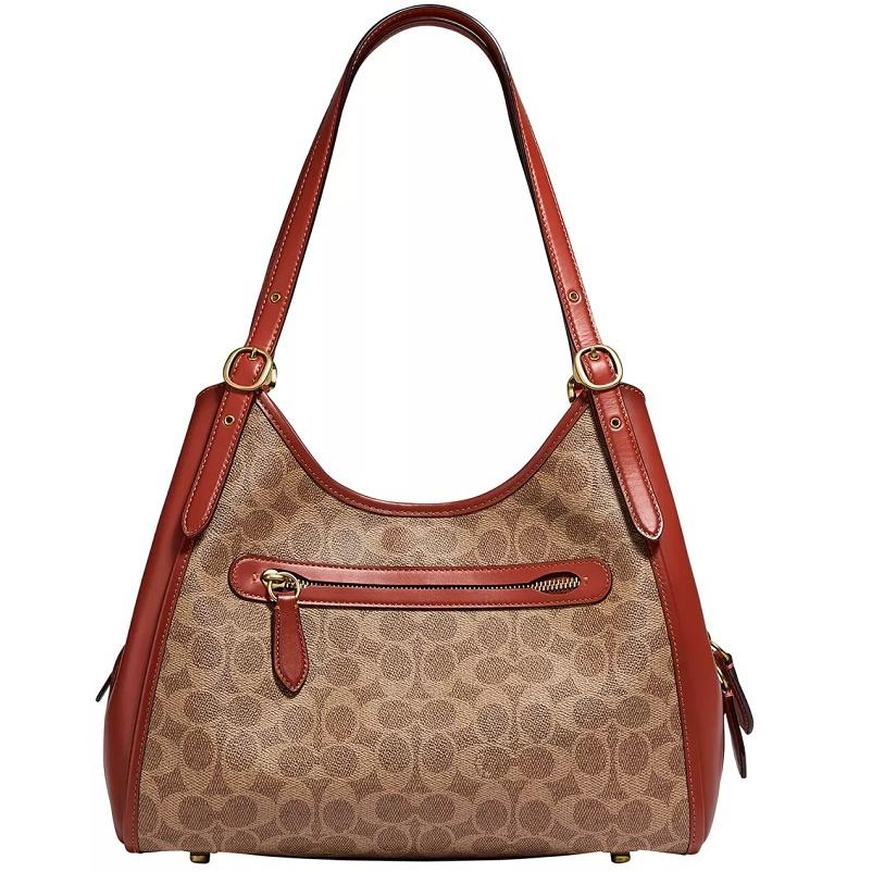 コーチ COACH 新作 ショルダーバッグ ブティックライン COACH ロリ ショルダーバッグ コーティドキャンバス シグネチャー タンラスト 正規品 日本未入荷の画像