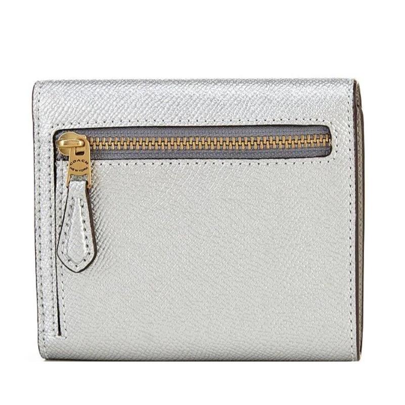 COACH コーチ C7181 新作 三つ折り財布 メタリック レザー COACH コーチ C7181 新作 三つ折り財布 メタリック レザー