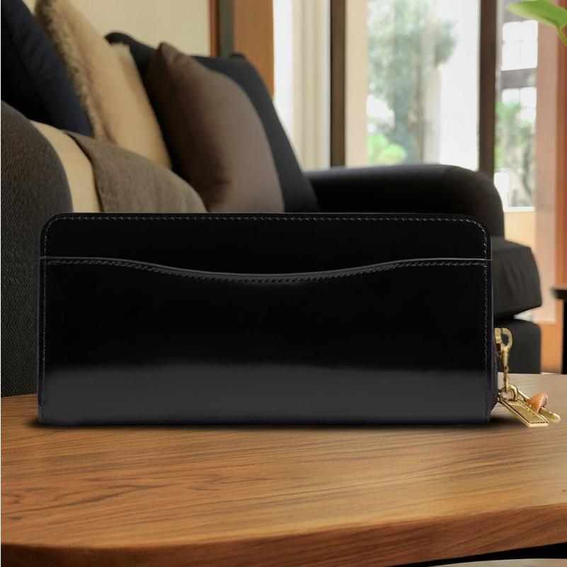 新品 コーチ COACH 長財布 スリムジップウォレット タン/ブラック COACH（コーチ） 財布 長財布 スリム アコーディオン ジップ