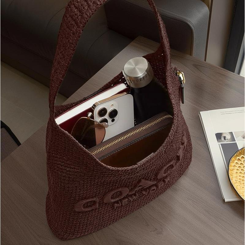 コーチ COACH バッグ CDU75 2026新作 ショルダーバッグ ブティックライン 新作 ブルックリン ストロー ショルダー バッグ 28 メイプル 正規品 日本未入荷の画像