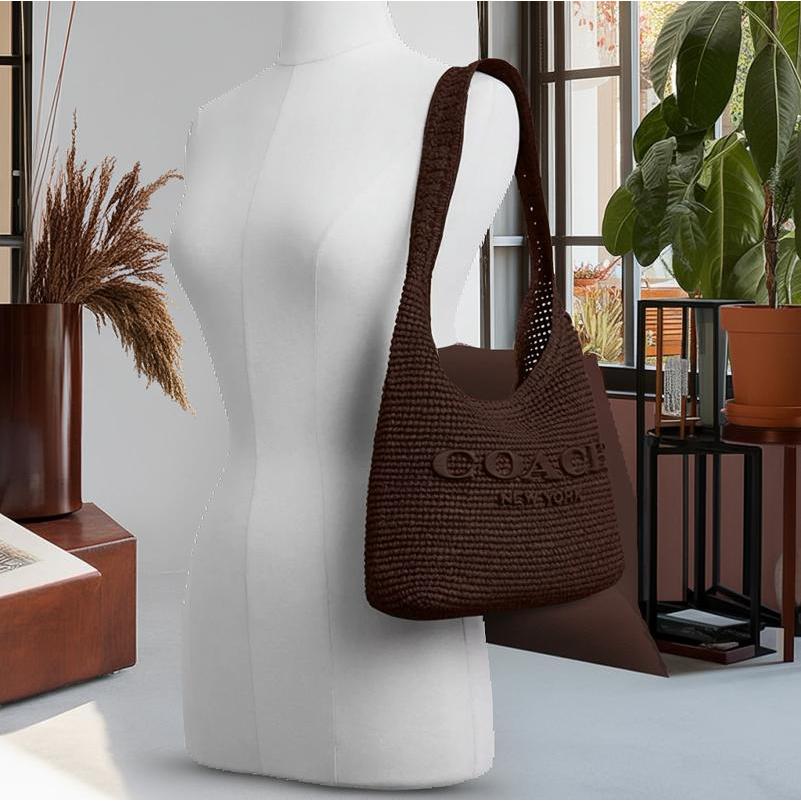 コーチ COACH バッグ CDU75 2026新作 ショルダーバッグ ブティックライン 新作 ブルックリン ストロー ショルダー バッグ 28 メイプル 正規品 日本未入荷の画像