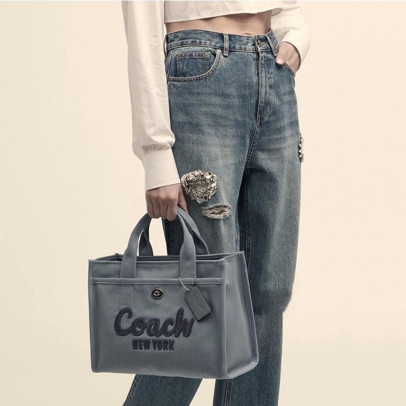 2024春新作 コーチ 新作 トートバッグ ショルダーバッグ 2WAY 斜め掛け クロスボディ COACH キャンバス カーゴ トート スレート ブルー 正規品｜kanonstory｜08