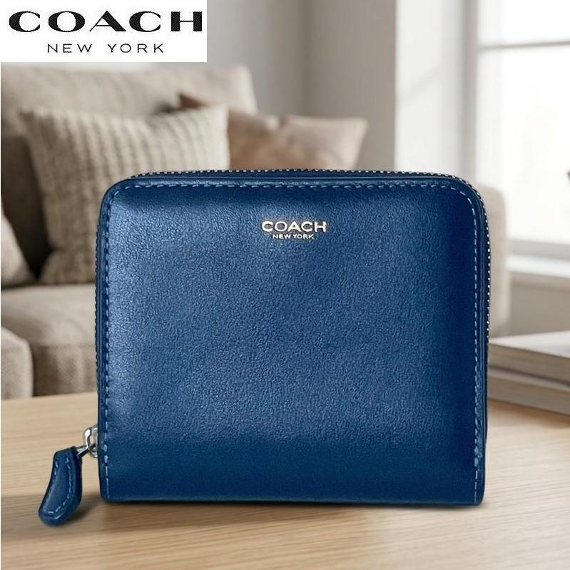 【新品・正規品】COACH ケース 財布 ネイビー COACH（コーチ） 二つ折り財布 2026新作 ミニ財布 レディース メンズ