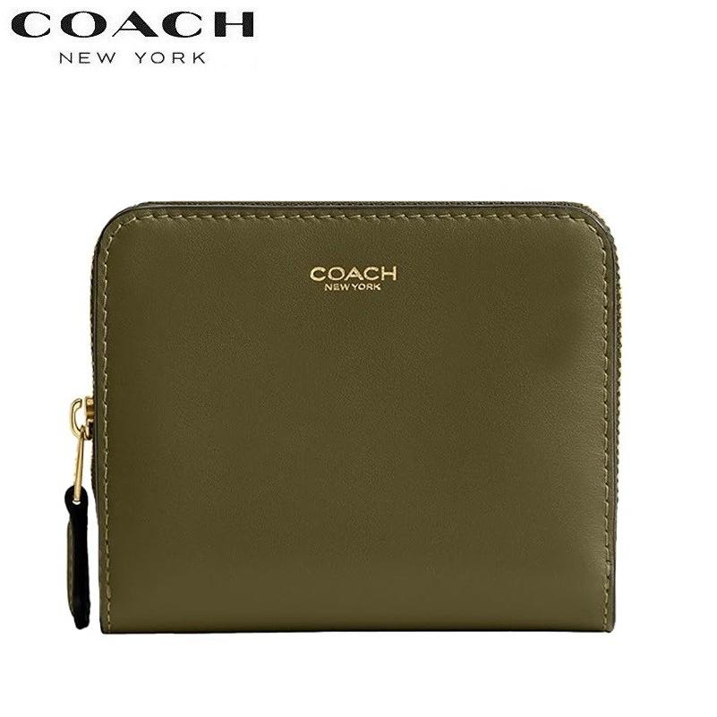 未使用級　COACH ２つ折りレザー財布　シボ革　ウォレット コーチ COACH 二つ折り財布 （ブラック） -waja bazar - 海外