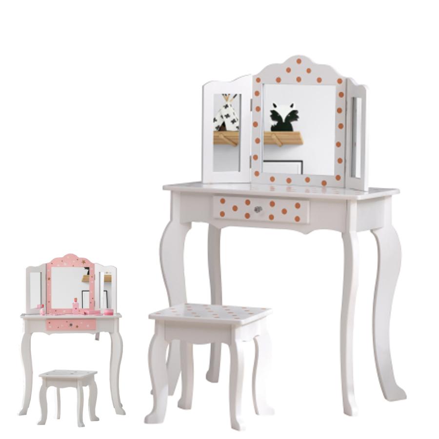 ドレッサー 三面鏡木製化粧台 鏡台 スツール付き 引き出し 姫系 可愛い おしゃれ コスメ収納 誕生日プレゼント 知育玩具 キッズ 女の子 クリスマスプレゼント Kanoomotya 0004 Kano Style 通販 Yahoo ショッピング