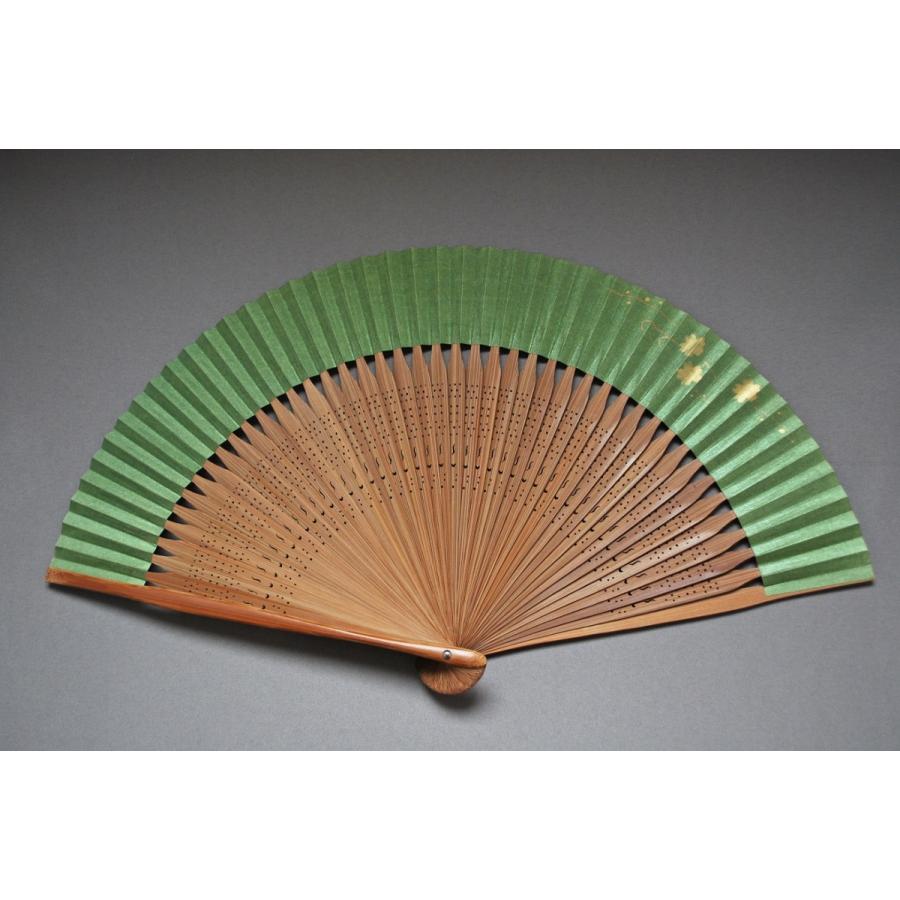 京風庵大むら 左利き婦人用 六寸五分 45間短地京扇子 花筏（玉虫