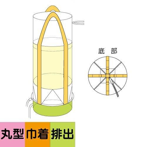 【10枚セット】大容量1000L 丸型フレコンバッグ 全開排出口付き 耐荷重1000kg |  | 01