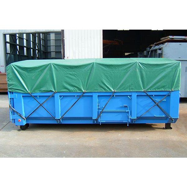 底面補強済】2トン車脱着用4㎥2枚扉ダンプ式コンテナ（舟底仕様