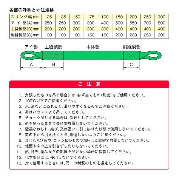 75mm×10m スリングベルト プロ | 800kg 玉掛け作業に最適 |  | 03