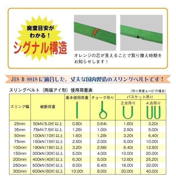 250mm×5m スリングベルト プロ | 800kg 玉掛け作業に最適 |  | 02