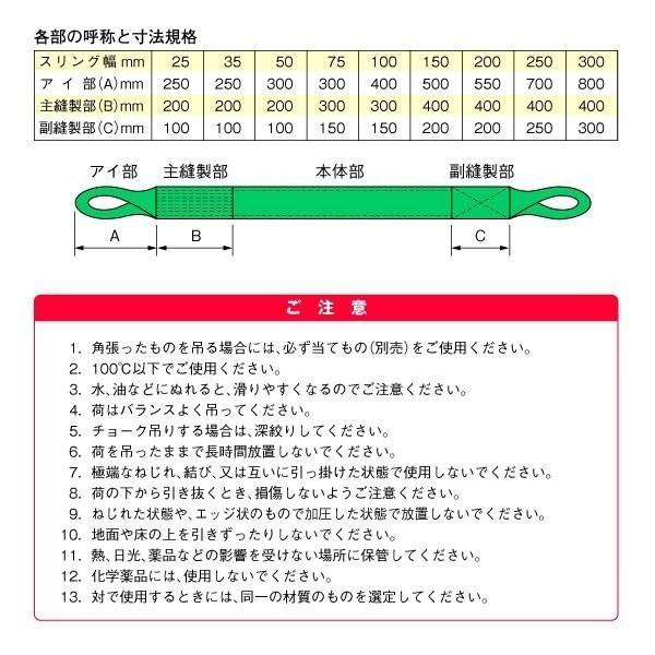 250mm×5m スリングベルト プロ | 800kg 玉掛け作業に最適 |  | 03