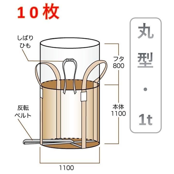 フレコンバック 反転ベルト付 投入口全開 1t (10枚入り) コンテナ