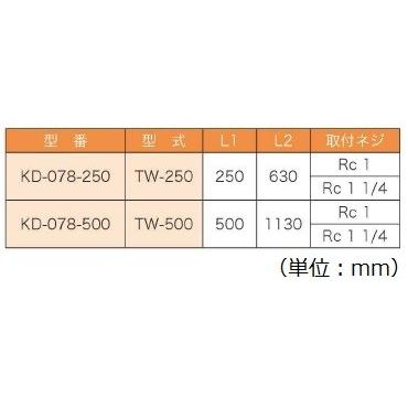 関西化工　エアレーション　ポリプロピレン　散気管 TW型 500mm　取付ネジRc1 1/4 エアストーン 