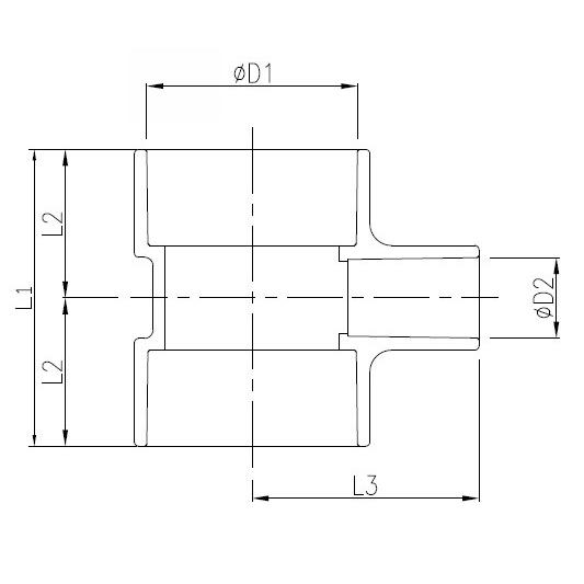継手 塩ビ 異径チーズ 40A×13A 関西化工 : 水処理部品の関西化工株式 