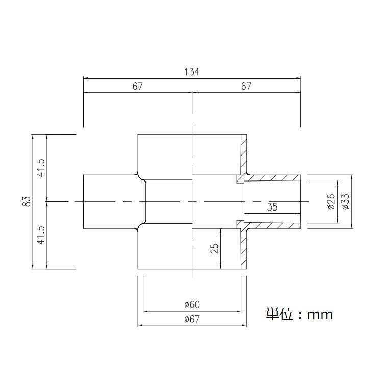 継手 塩ビ製 十字ソケット クロス 4口 関西化工 50A×20A : 水処理部品