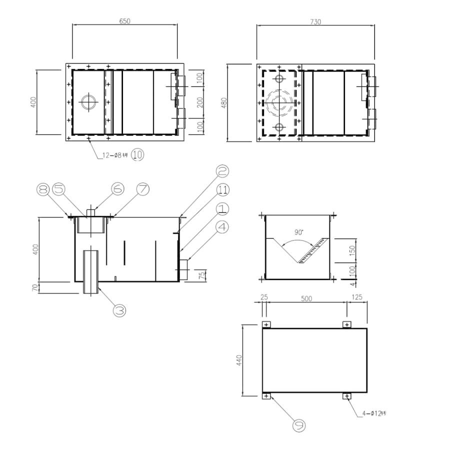 汚泥計量槽　気水分離機付　排水処理　OB-2　※受注生産品　関西化工　塩ビ　キャンセル・返品交換不可