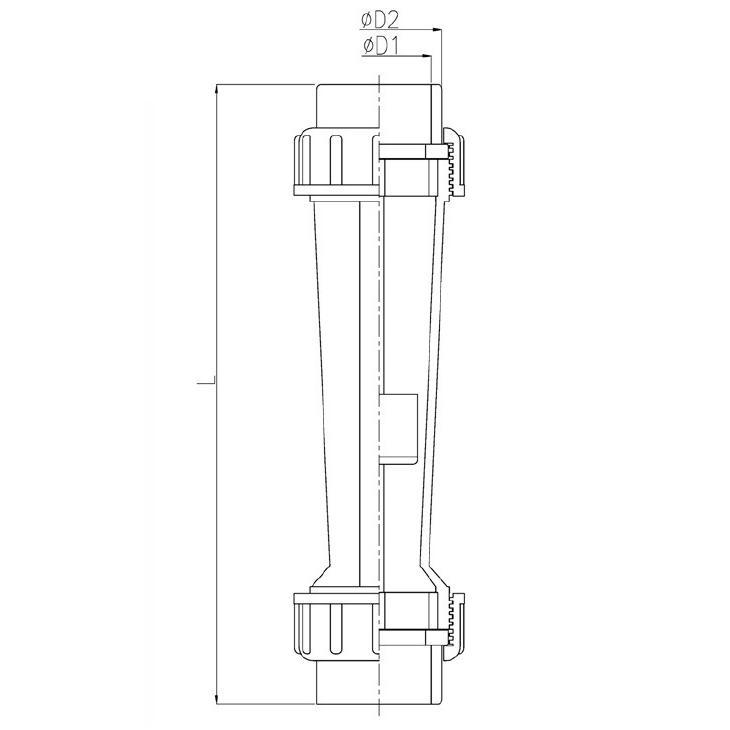 流量計　面積流量計 LZS-50 50A  (1~10(ｍ3/h)) 関西化工｜kansaikako｜02