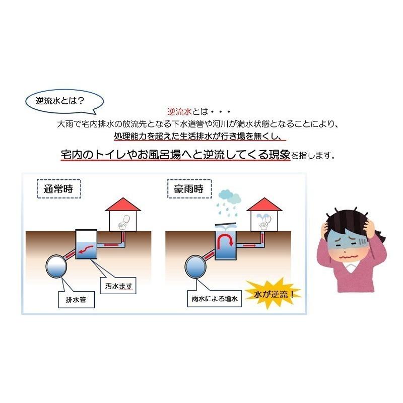 関西化工　ゲリラ豪雨　逆流　排管　逆流防止弁 200Ａ VP用 逆方向_8