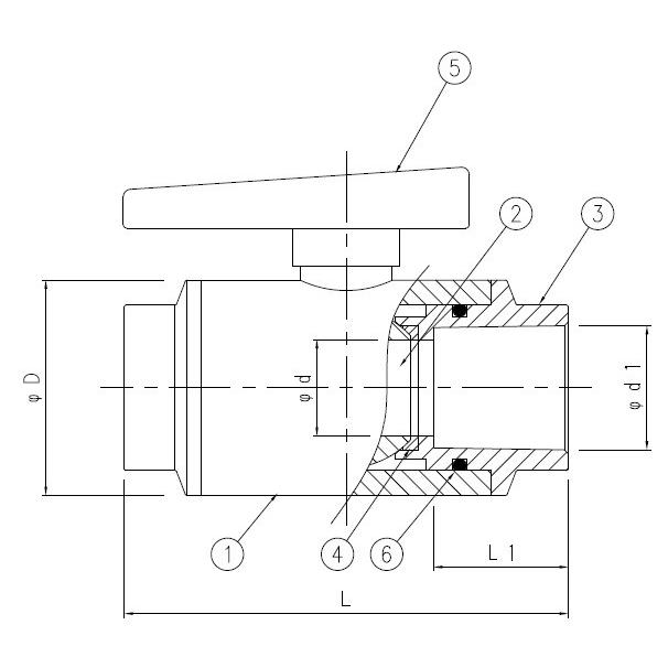 バルブ ポンプ コンパクトボールバルブ ソケット式 （接着式） 50A