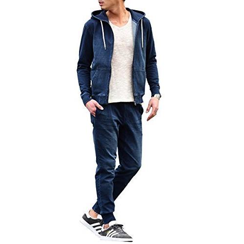 交換無料 ルービック Rubik セットアップ メンズ パーカー トレーナー ジョガーパンツ スウェット パンツ カットデニム スキニー S インディゴ 海外正規品 Www Vittal Com Ar