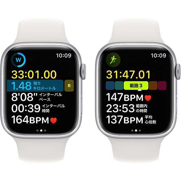 Apple Watch Series 8 GPSモデル- 45mmシルバーアルミニウムケースと