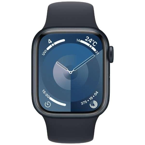 Apple Watch Series 9 GPS + Cellularモデル - 41mmミッドナイトアルミニウムケースとミッドナイトスポーツバンド - S/M MRHR3J/A｜kantanshop｜02