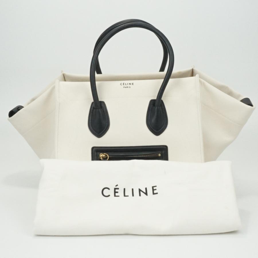 CELINE　セリーヌ　ラゲージファントム　ベージュ　ブラック　キャンバス×レザー　ハンドバッグ　トートバッグ　肩掛け　レディースバッグ　【中古】｜kanteikyoku-morioka｜08