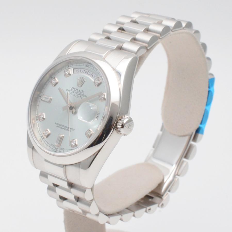 ROLEX　ロレックス　118206A　デイデイト　K番(2001年頃)　アイスブルー　Pt950　自動巻き　オートマチック　36mm　日付・曜日表示　メンズ　腕時計　【中古】｜kanteikyoku-morioka｜02