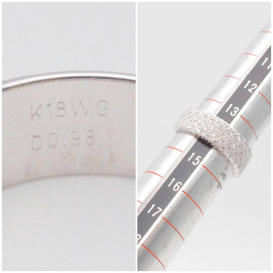 K18WG　ダイヤリング　ホワイトゴールド　ダイヤモンド0.98ct　約14号サイズ　重量約4.8ｇ　指輪　ジュエリー　アクセサリー　レディース　【中古】｜kanteikyoku-morioka｜05