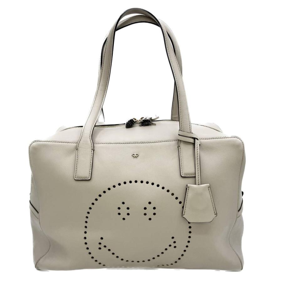 アニヤハインドマーチ ANYA HINDMARCH スマイリー レザーボストン 