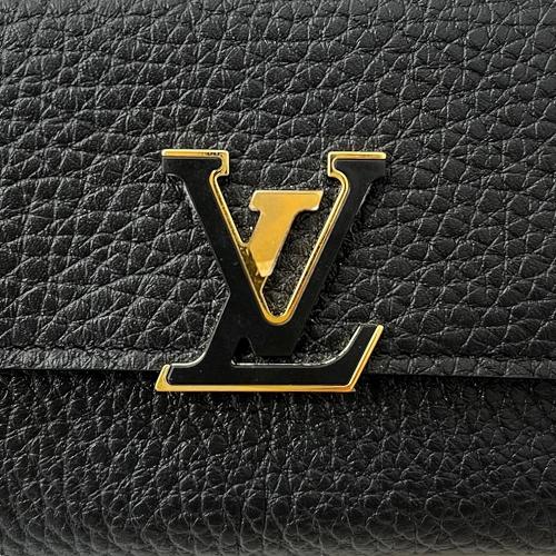 【美品】 LOUIS VUITTON ルイヴィトン M68587 ポルトフォイユ・カプシーヌ XS  ブラック レディース イニシャル入り【中古】｜kanteikyoku-store｜04