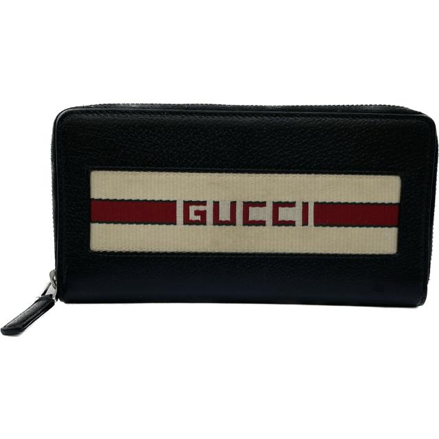 ☆GUCCI  ラウンドファスナー財布☆ GUCCI（グッチ） 408831 ラウンドファスナー長財布 ストライプレザー
