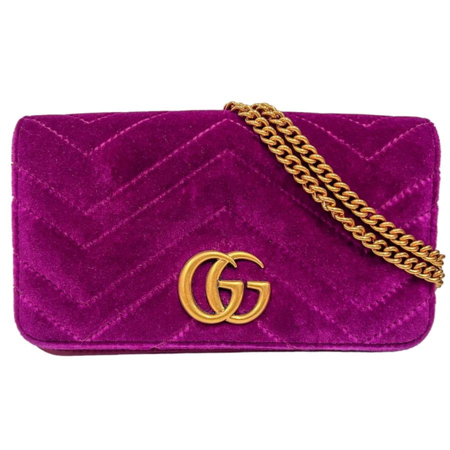 GUCCI グッチ 488426 チェーンショルダーバッグ ベロア GGマーモント 