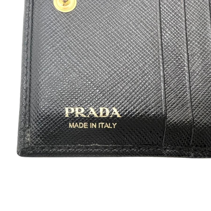 PRADA プラダ 1MV204 サフィアーノ コンパクトウォレット 二つ折り財布 ブラック レザー メンズ レディース｜kanteikyoku-store｜06