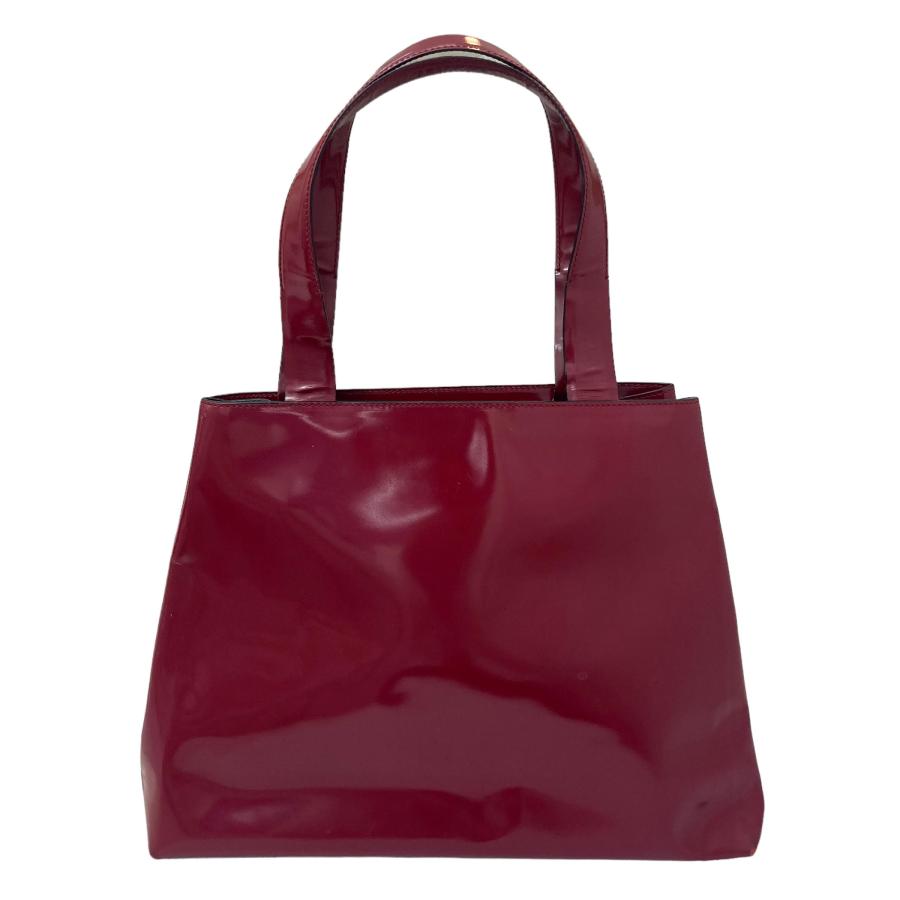 中古】｜PRADA プラダ エナメルトートバッグ レッド 赤 ハンドバッグ 
