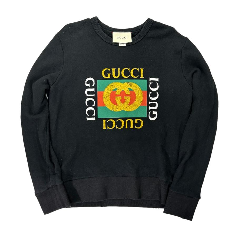 GUCCI グッチ 454569-X5J57 ビンテージロゴ ダメージ加工 クルー GUCCI グッチ 454569-X5J57 ビンテージロゴ ダメージ加工 クルー