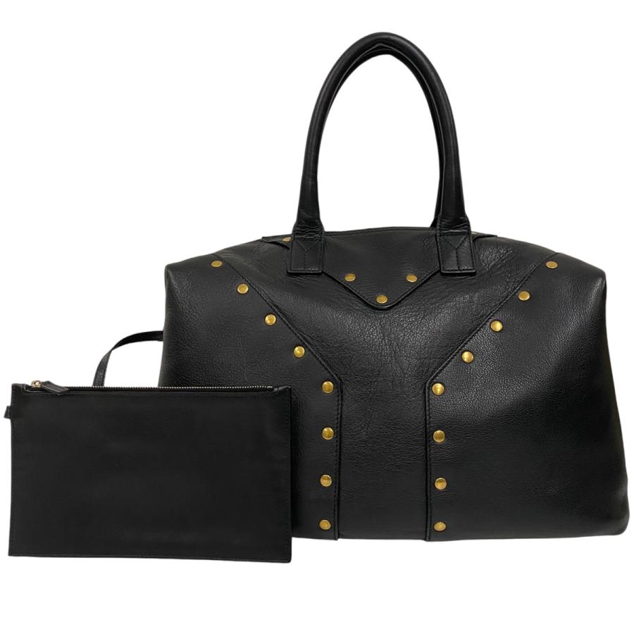 Yves Saint Laurent イヴサンローラン ボストンバッグ ポーチ付き YSL 