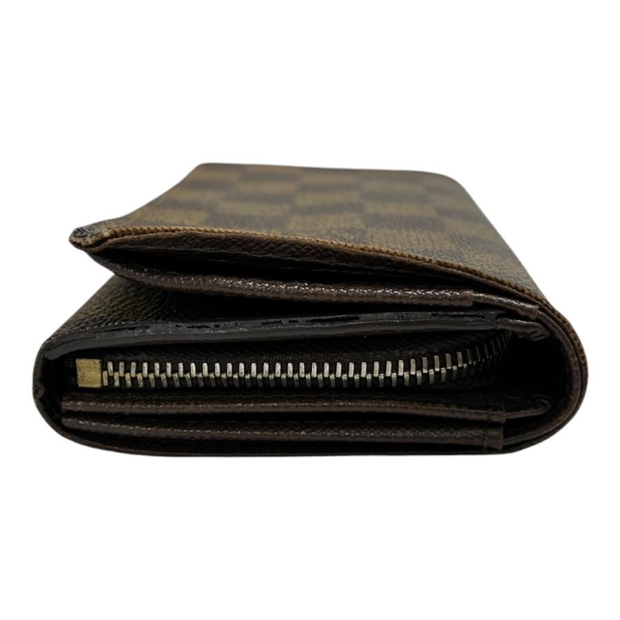 【美品】ルイヴィトン ダミエ トレゾール N61736　二つ折り長財布　ブラウン □ルイ・ヴィトン□ 長財布 ダミエ ポルトフォイユ・トレゾール