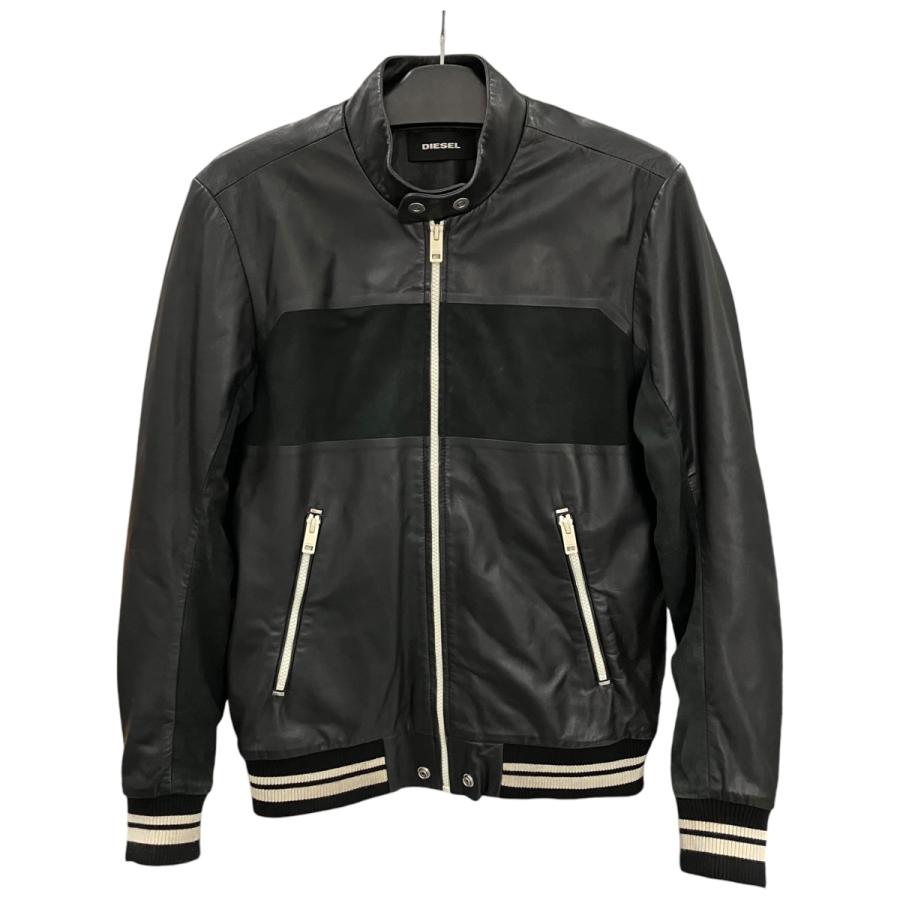 DIESEL レザー ライダース ジャケット 黒 Ｓ DIESEL（ディーゼル） ライダースジャケット ラムレザー 切り替え