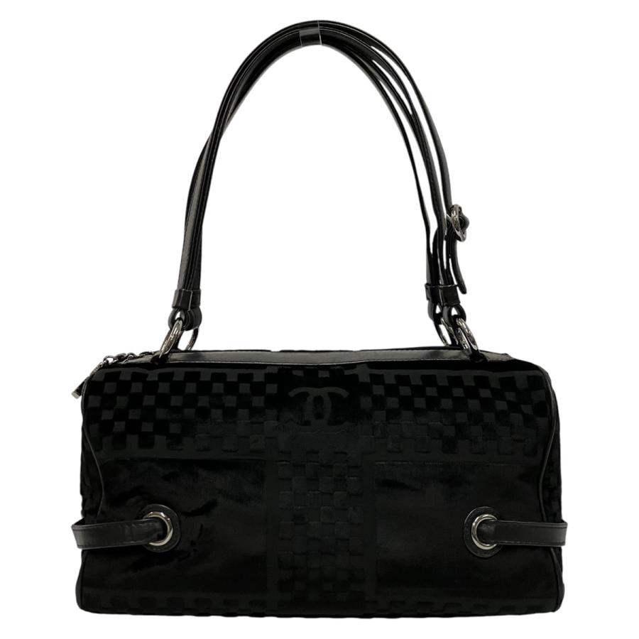CHANEL（シャネル） ベロアトートバッグ ハンドバッグ レザー ブラック 