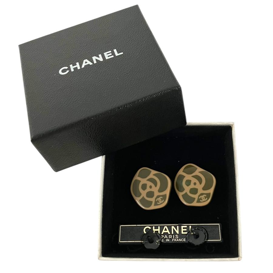 CHANEL（シャネル） イヤリング カメリア ココマーク ブラウン 茶系 