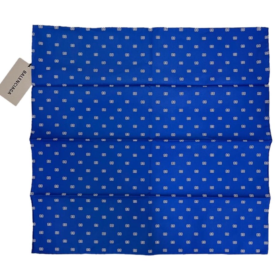 美品】BALENCIAGA バレンシアガ コットン チーフ スカーフ 50×50 BB 